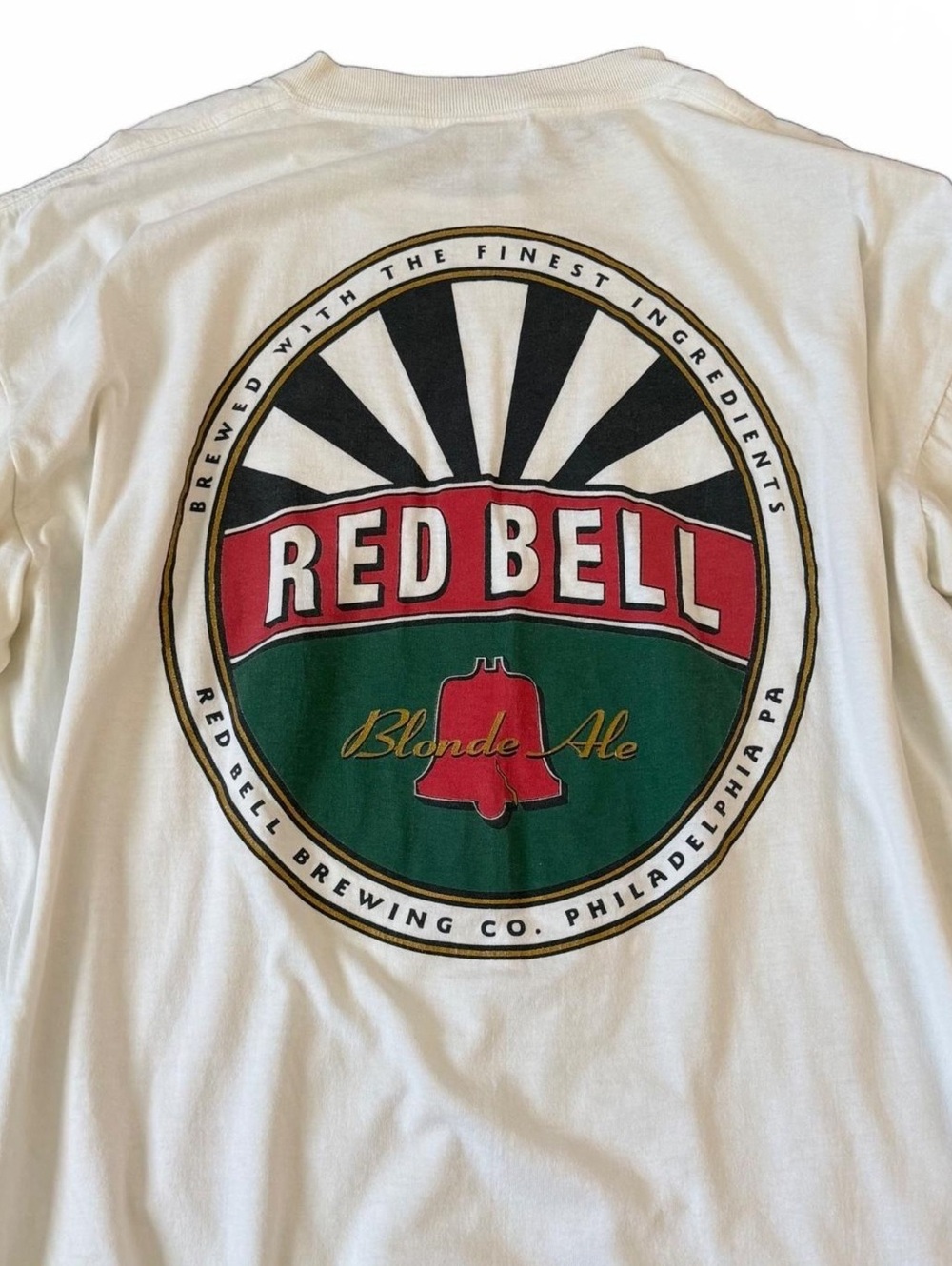 Vintage 90s Red Bell Blonde Ale Beer T Shirt XL Oneita USA White Graphic